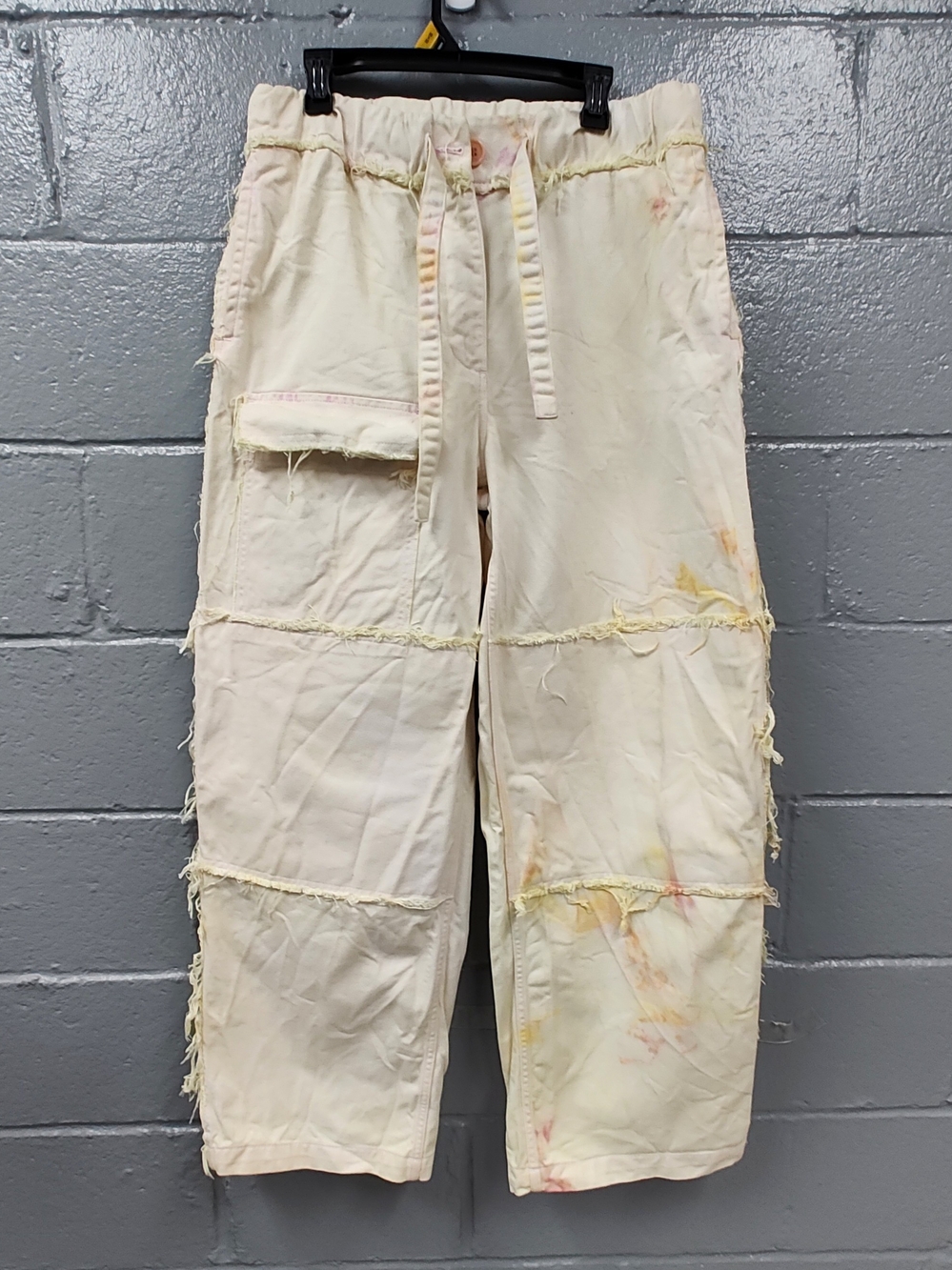 Dries Van Noten Woman's Cream Wide-Leg Color Spotch Jeans - Picture 1 of 6